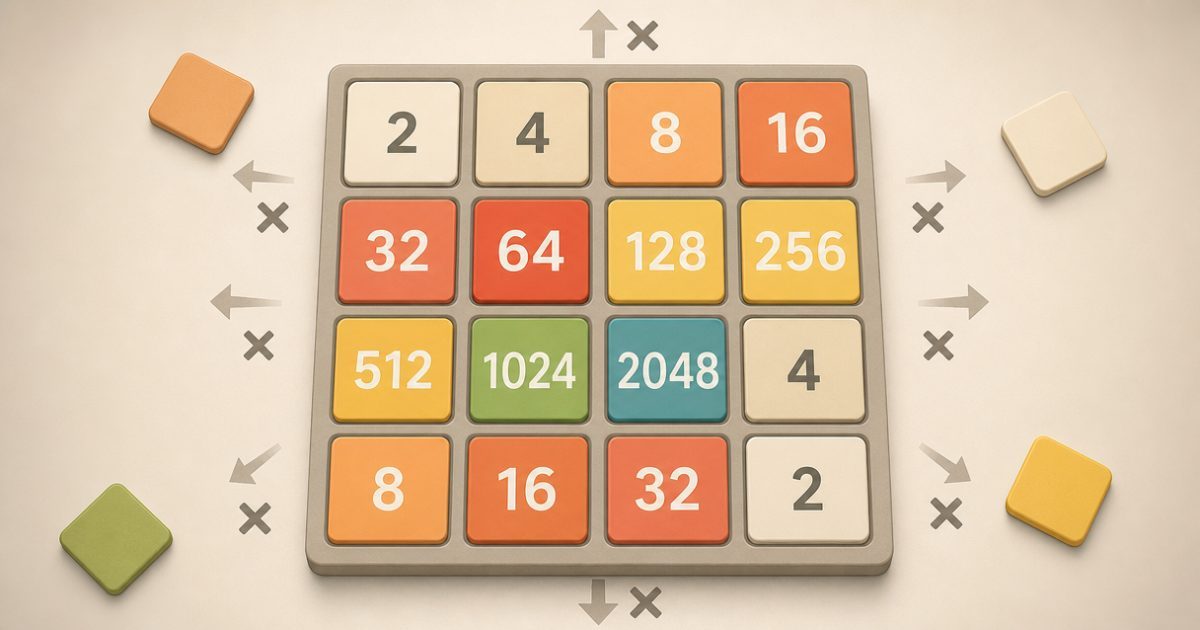 A 2048 board with no legal moves left